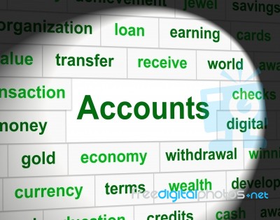 Accounting Accounts Represents Balancing The Books And Accountant Stock Image