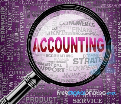 Accounting Magnifier Indicates Accounts Balance 3d Rendering Stock Image