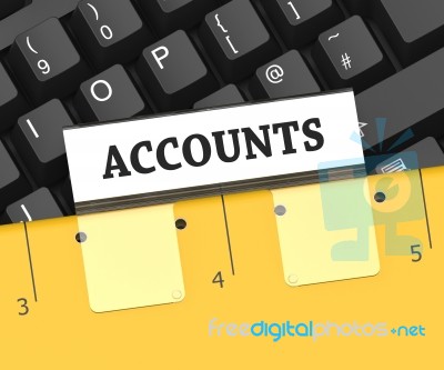 Accounts File Indicates Accountant Auditing 3d Rendering Stock Image