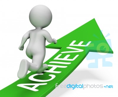 Achieve Arrow Means Achieving Success 3d Rendering Stock Image