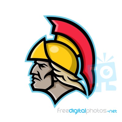 Achilles Greek Hero Mascot Stock Image