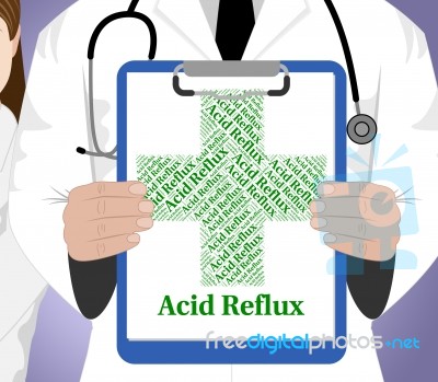 Acid Reflux Indicates Poor Health And Ailment Stock Image