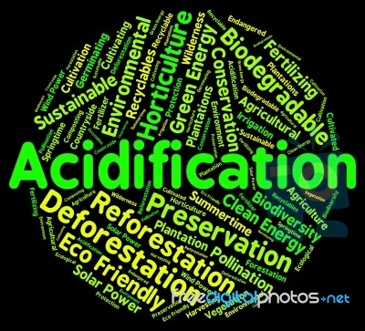 Acidification Word Indicates Text Ph And Environment Stock Image