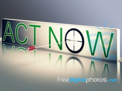 Act Now Shows Urgency To Communicate Fast Stock Image