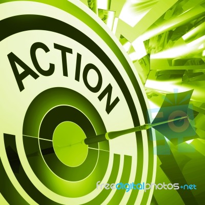 Action Means Proactive To Motivating Fitness Stock Image