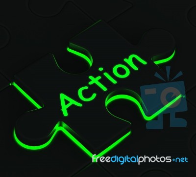 Action Puzzle Shows Acting And Expressions Stock Image