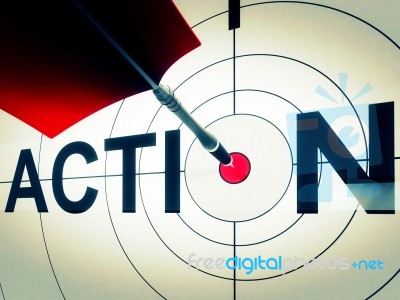 Action Shows Active Motivation Or Proactive Stock Image