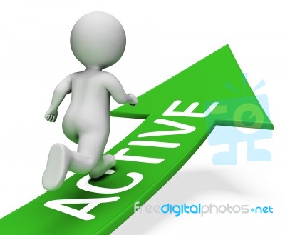 Active Arrow Represents Getting Fit 3d Rendering Stock Image