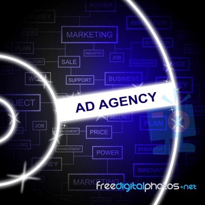 Ad Agency Means Business Advert And Advertise Stock Image