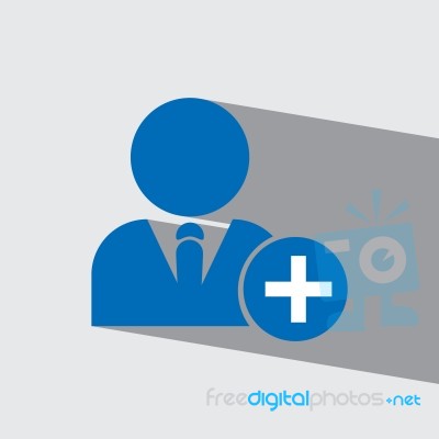 Add Friend Flat Icon   Illustration  Stock Image