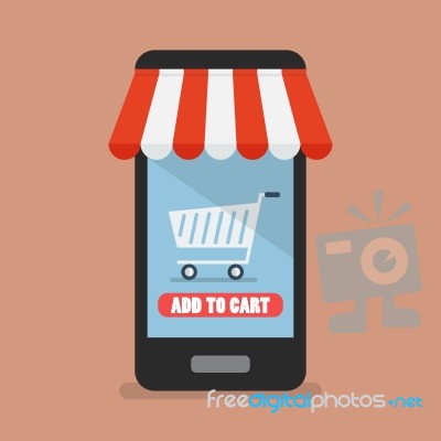 Add To Cart Shopping Online Concept Stock Image