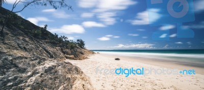 Adder Rock Beach On Stradbroke Island, Queensland Stock Photo