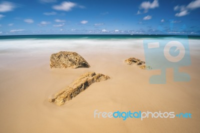 Adder Rock Beach On Stradbroke Island, Queensland Stock Photo