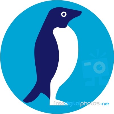 Adelie Penguin Circle Retro Stock Image