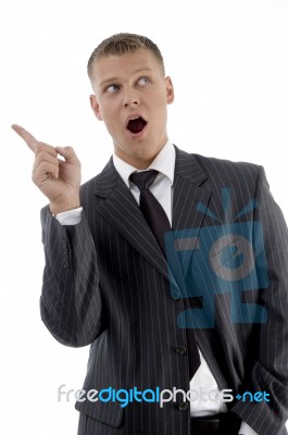 Adult Businessman Looking Sideways Stock Photo