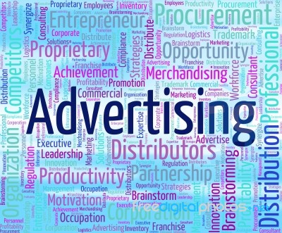 Advertising Word Shows Market Text And Wordclouds Stock Image