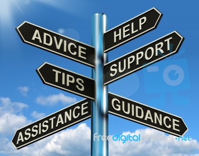 Advice Help Signpost Stock Image