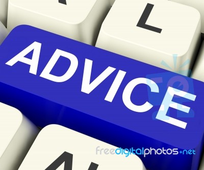 Advice Key Means Recommend Or Suggest
 Stock Image