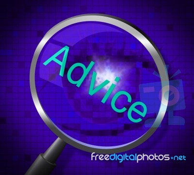 Advice Magnifier Means Inform Answers And Guidance Stock Image