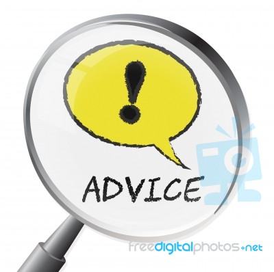 Advice Magnifier To Search For Help 3d Illustration Stock Image