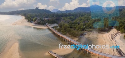 Aerial Panorama View Of Payam Island Ranong Andaman Sea Southern Of Thailand Important Natural Traveling Destination Stock Photo