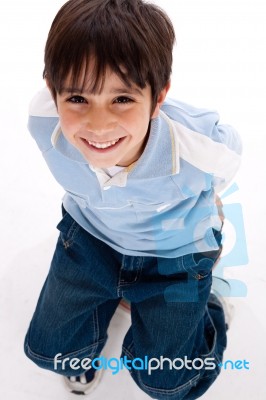 Aerial View Of Cute Kid Stock Photo