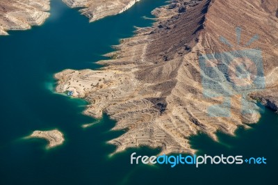 Aerial View Of Lake Mead Stock Photo