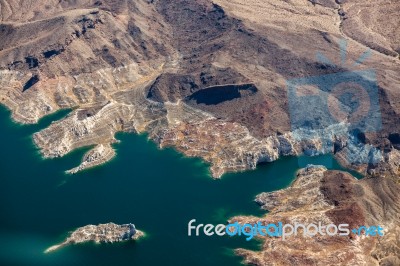 Aerial View Of Lake Mead Stock Photo