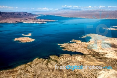 Aerial View Of Lake Mead Stock Photo