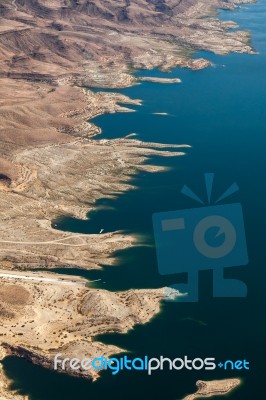 Aerial View Of Lake Mead Stock Photo