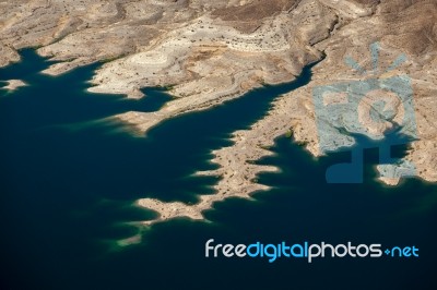 Aerial View Of Lake Mead Stock Photo