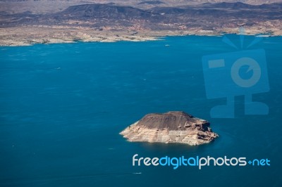 Aerial View Of Lake Mead Stock Photo