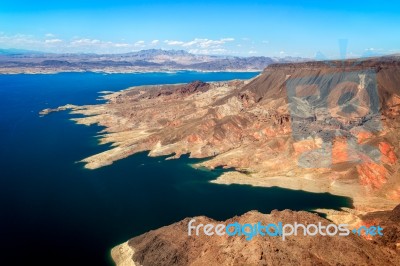 Aerial View Of Lake Mead Stock Photo