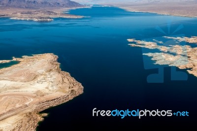 Aerial View Of Lake Mead Stock Photo