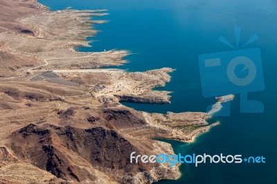 Aerial View Of Lake Mead Stock Photo