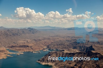 Aerial View Of Lake Mead Stock Photo