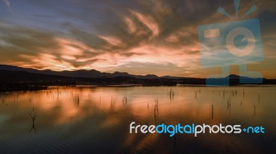 Aerial View Of Lake Moogerah In Queensland Stock Photo