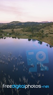 Aerial View Of Lake Moogerah In Queensland Stock Photo