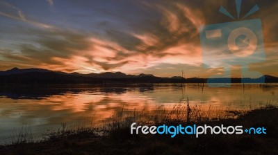 Aerial View Of Lake Moogerah In Queensland Stock Photo