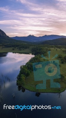 Aerial View Of Lake Moogerah In Queensland Stock Photo