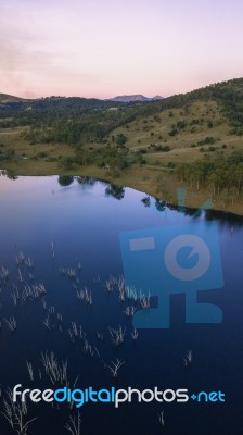 Aerial View Of Lake Moogerah In Queensland Stock Photo