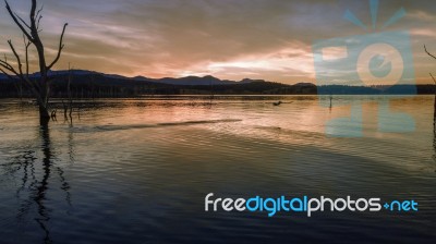 Aerial View Of Lake Moogerah In Queensland Stock Photo