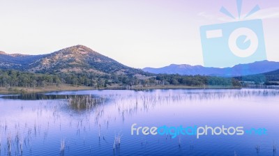 Aerial View Of Lake Moogerah In Queensland Stock Photo