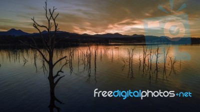 Aerial View Of Lake Moogerah In Queensland Stock Photo