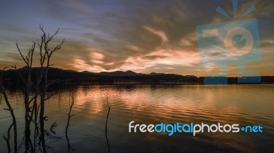 Aerial View Of Lake Moogerah In Queensland Stock Photo