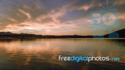 Aerial View Of Lake Moogerah In Queensland Stock Photo