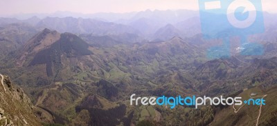 Aerial View Of Mountains Stock Photo