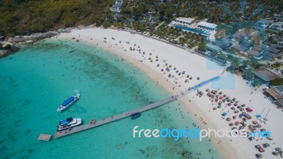 Aerial View Of Racha Island Phuket Andaman Southern Of Thailand Important Tourist Traveling Destination Stock Photo