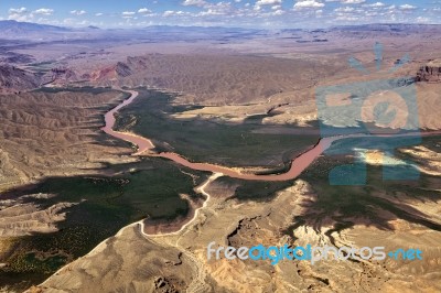 Aerial View Of The Colorado River Stock Photo