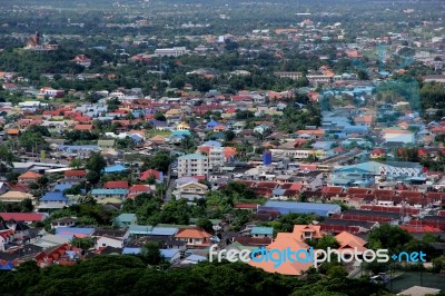 Aerial View Of Village Stock Photo